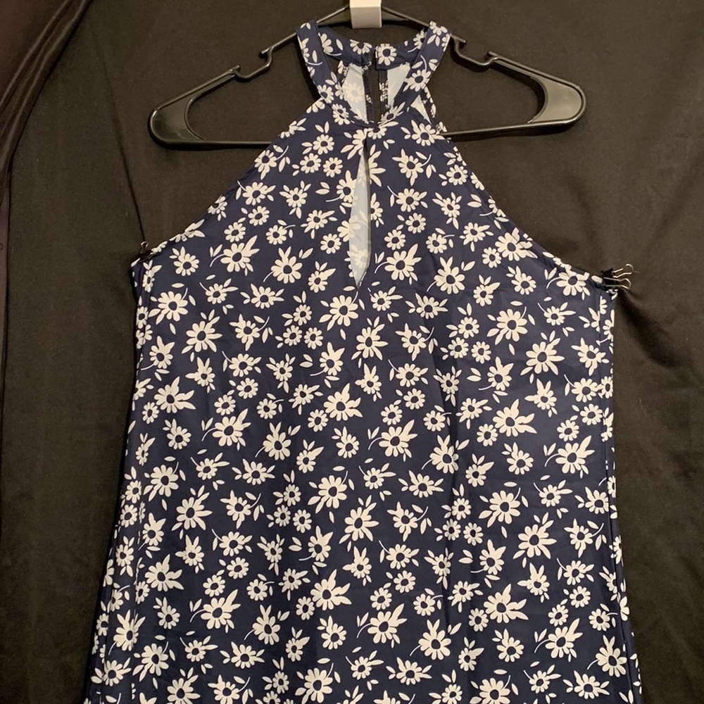 Women's Summer Casual Fashion Floral Print Sleeveless Dress, Size M
